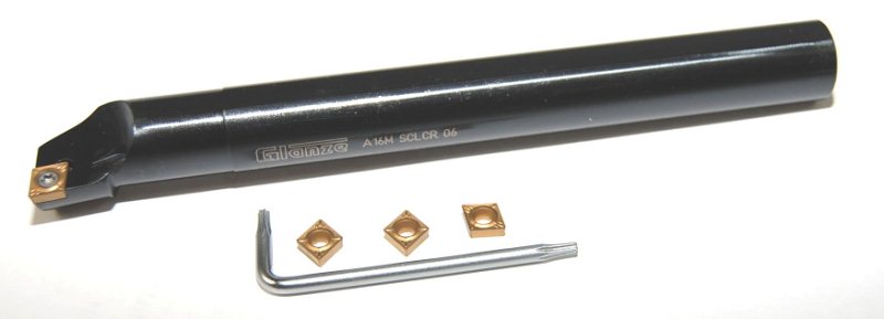with 3/8 SCLCR Coolant Through Indexable Boring Bar with Carbide Tin Coated CCMT 21.5 Inserts 