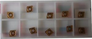 SET OF 10 CCMT CARBIDE INSERTS TiN COATED (GOLD