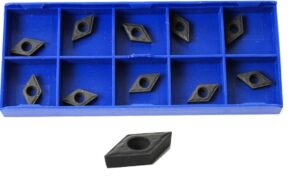 SET OF 10 DCMT CARBIDE INSERTS TRIPLE COATED (BLACK) FOR DCMT TOOLS